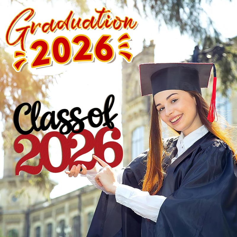 Sophena علامة الخشب للصف 2026 لاحتفالات التخرج 2026 لصور التخرج 2026 لوازم حفلات المدرسة الثانوية والجامعة زينة تخرج غير مكتملة للرسم - Image 4